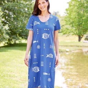 M. Mac Rock Fish Mid-Length Dress in Navy